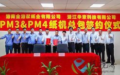 华章科技签约印尼金光集团APP 海南金海两台特种纸机总包项目